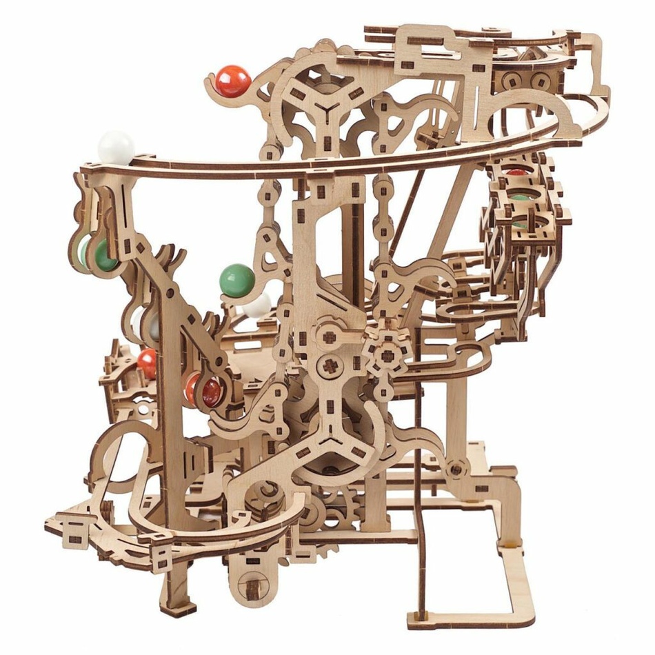 Ugears 3D dřevěné mechanické puzzle Kuličková dráha řetězová