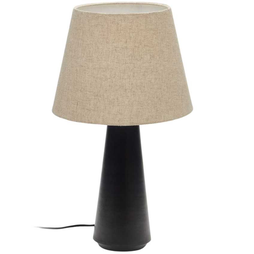 Béžová lněná stolní lampa Kave Home Torrent