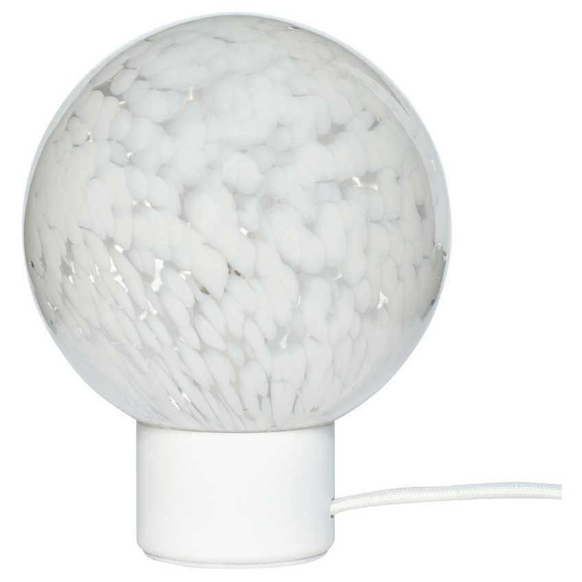 Bílá skleněná stolní lampa Hübsch Cloud 15 cm