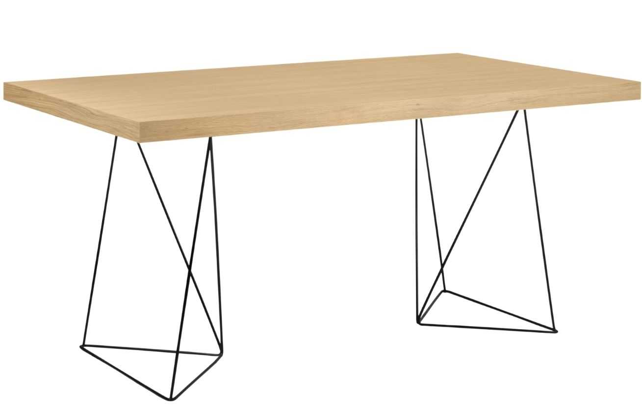 Dubový pracovní stůl TEMAHOME Multi 180 x 90 cm s černou podnoží