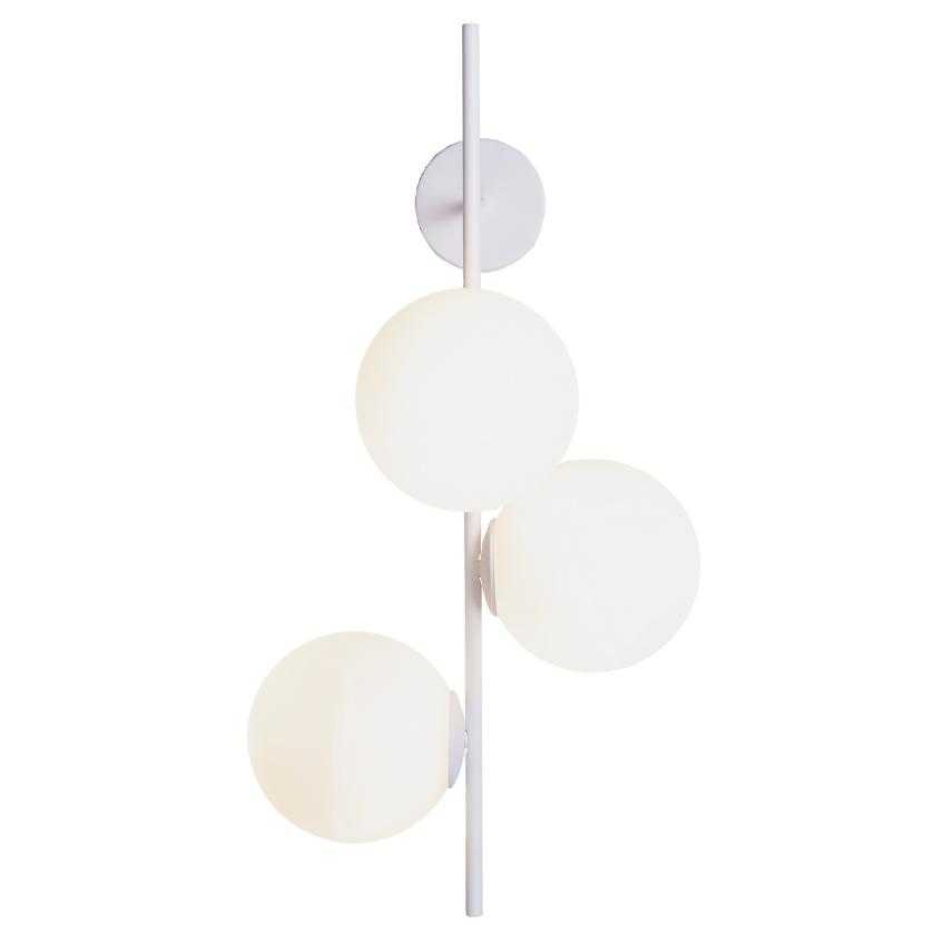 Nordic Design Bílé skleněné nástěnné světlo Bubbly 75 cm