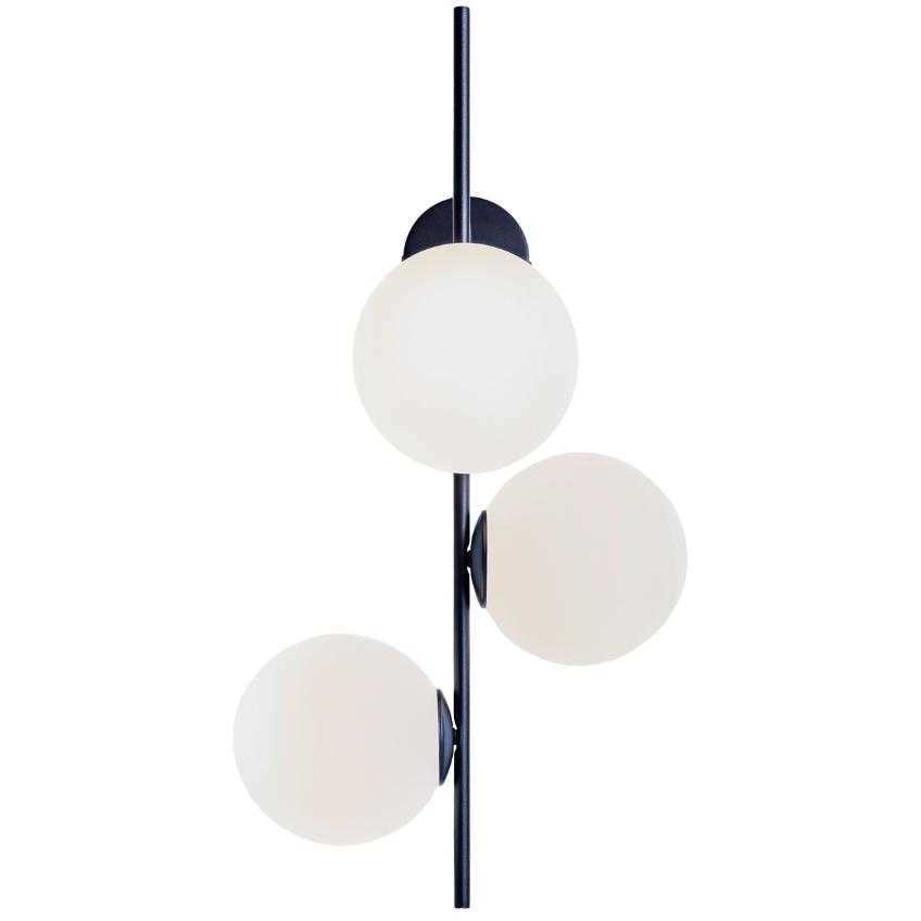 Nordic Design Bílo černé skleněné nástěnné světlo Bubbly 75 cm