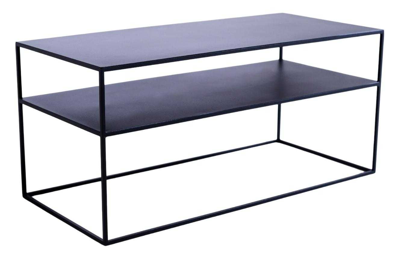 Nordic Design Černý kovový TV stolek Moreno 100 x 45 cm