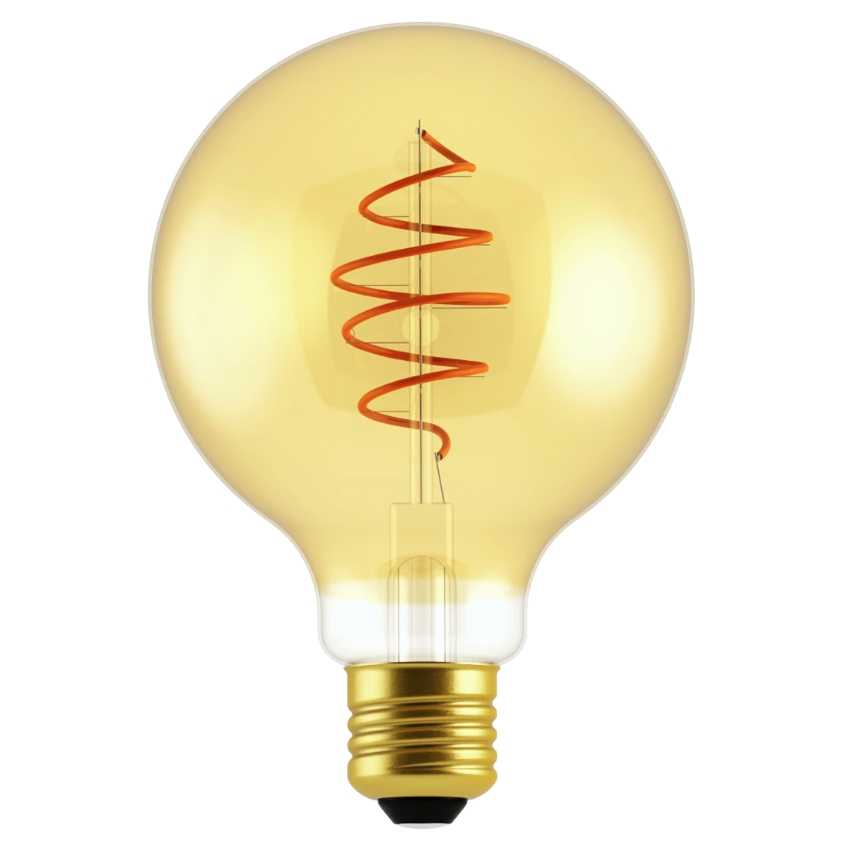Nordlux Žlutá dekorativní stmívatelná LED žárovka Spiral Deco Globe Gold E27 4