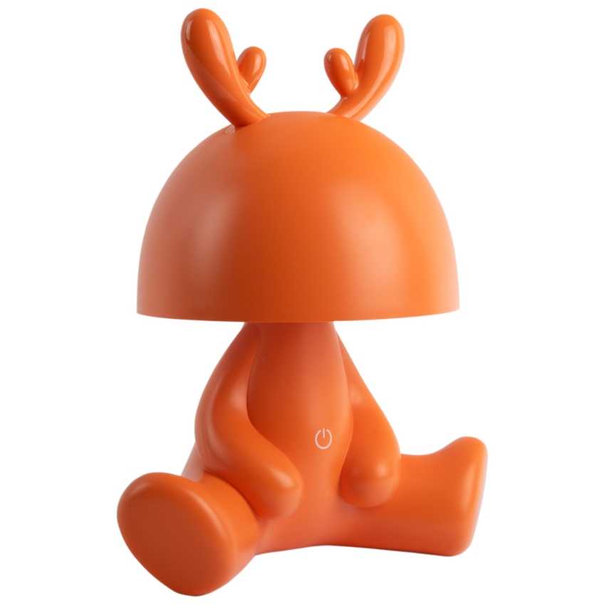 Present time Oranžová plastová dětská LED lampa Fawn 27 cm