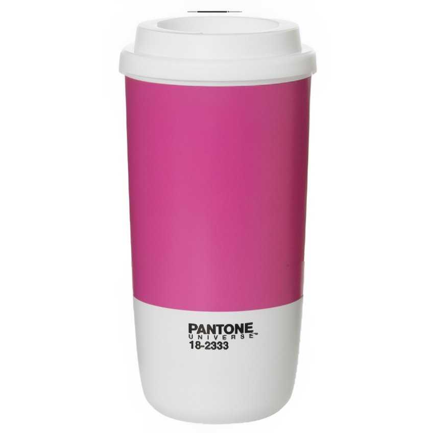 Růžový cestovní hrnek Pantone Rasberry Rose 18-2333 400 ml