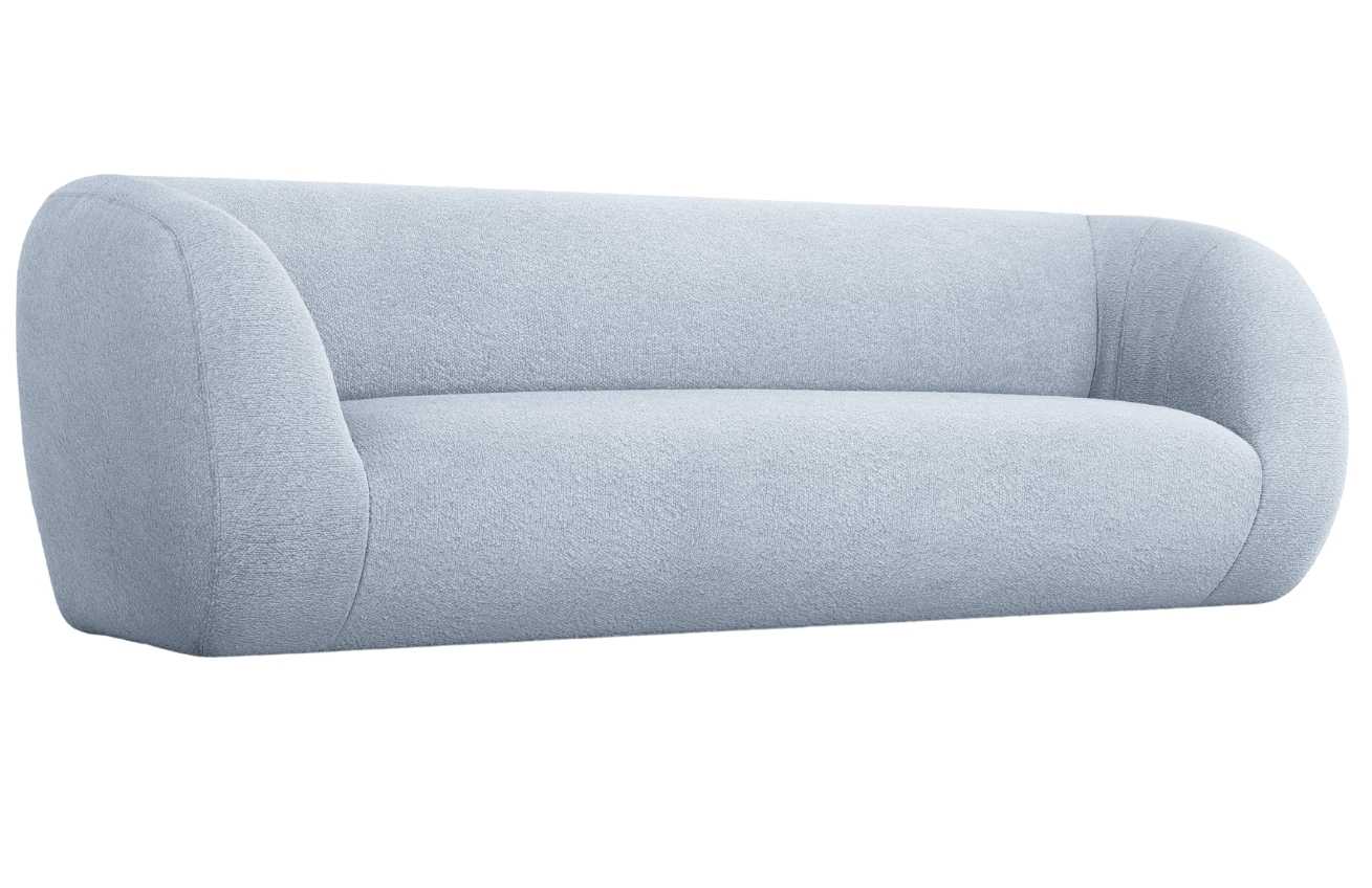 Světle modrá bouclé třímístná pohovka Cosmopolitan Design Essen 230 cm