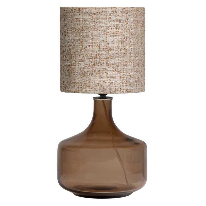 WOOOD Hnědá skleněná stolní lampa Lina 40 cm