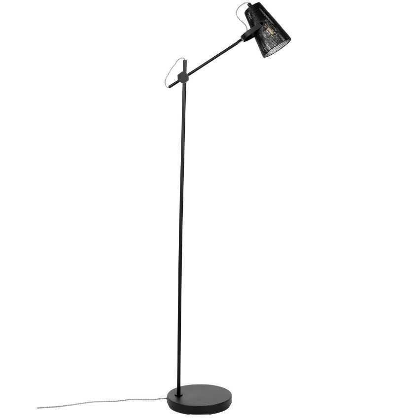 White Label Černá kovová stojací lampa WLL Fokus 136 cm