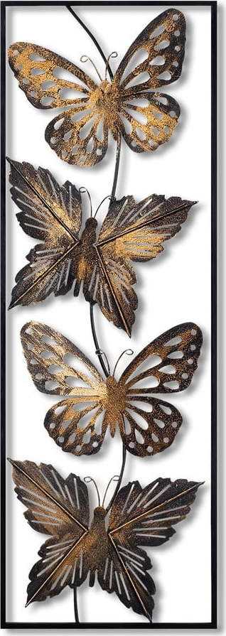 Kovová nástěnná dekorace 100x35 cm Butterfly – Wallity