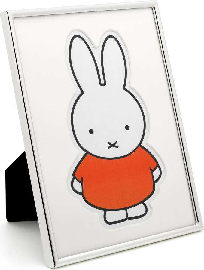 Kovový stojací/na zeď rámeček ve stříbrné barvě 15x20 cm Miffy – Zilverstad