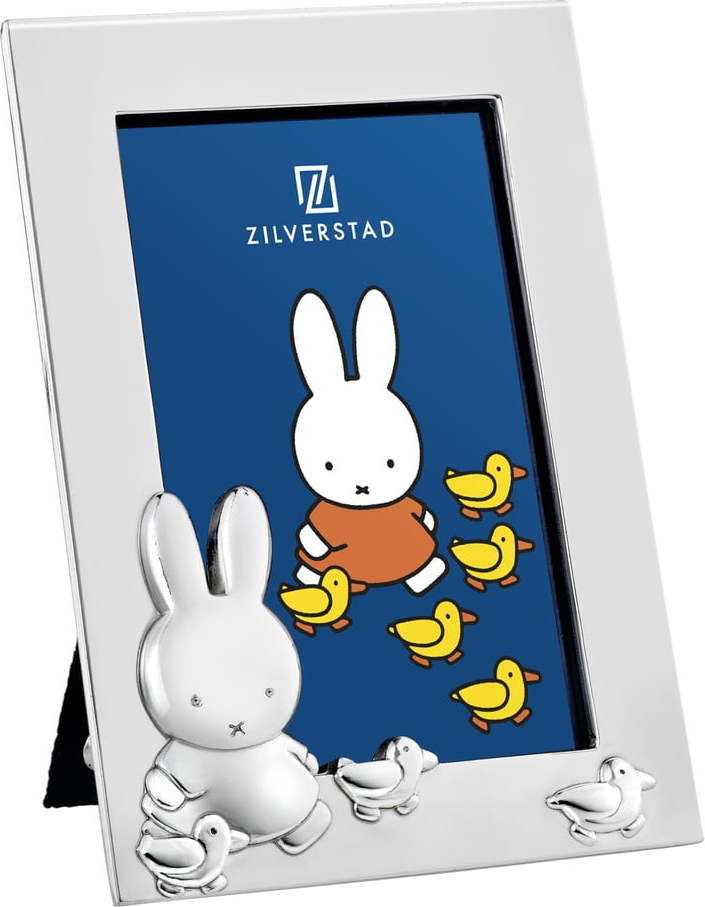 Kovový stojací rámeček ve stříbrné barvě 7x10 cm Miffy – Zilverstad