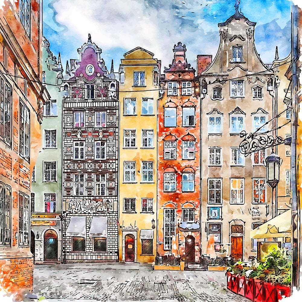 Obraz 30x30 cm Gdansk – Fedkolor