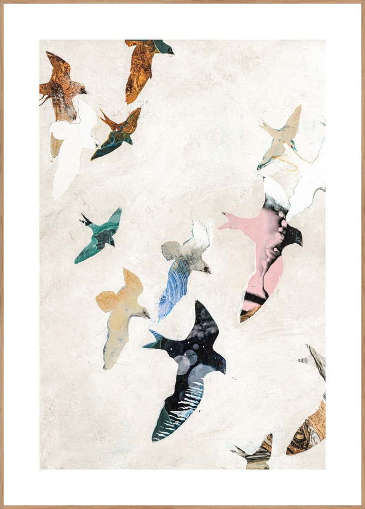 Obraz 30x40 cm Abstract Birds – Malerifabrikken