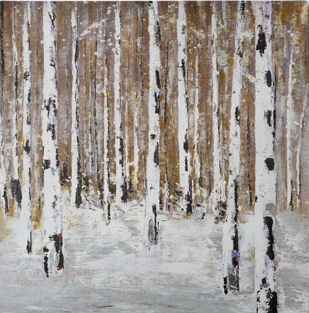 Ručně malovaný obraz 70x70 cm Birch Wood – Wallity