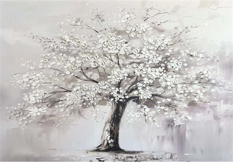 Obraz s ručně malovanými prvky 70x100 cm White Tree – Styler