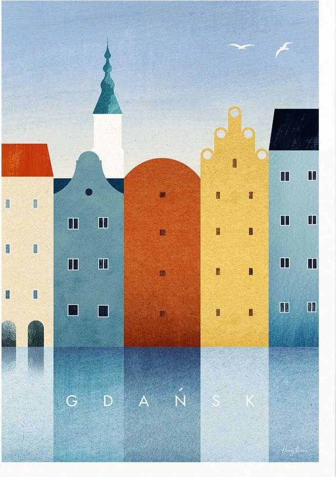 Plakát 30x40 cm Gdansk – Travelposter