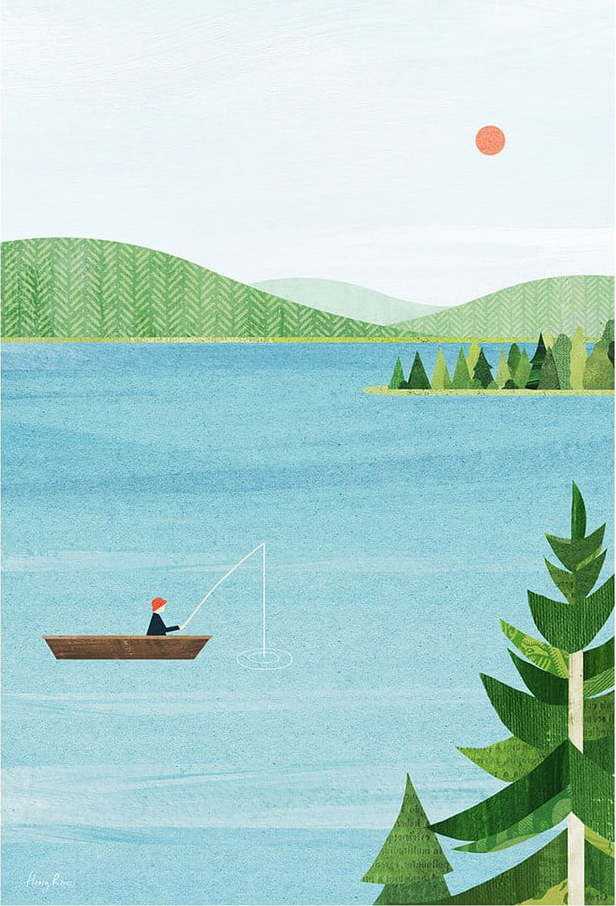 Plakát 30x40 cm Lake - Travelposter