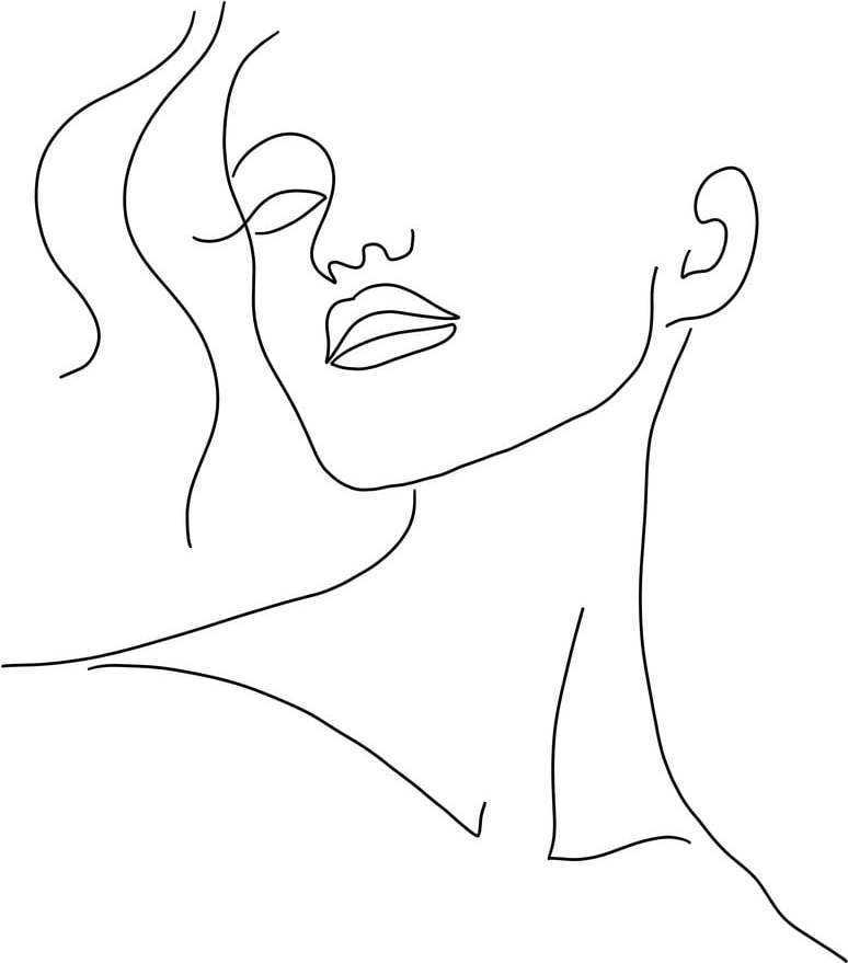 Plakát 29x41 cm Minimal Woman Face Line Art – Veronika Boulová