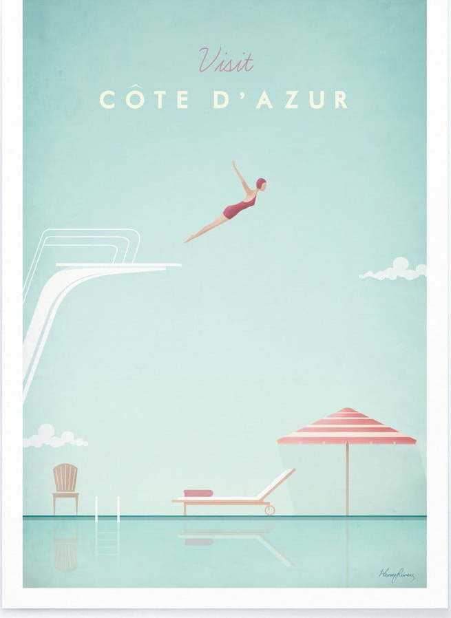 Plakát Travelposter Côte d'Azur