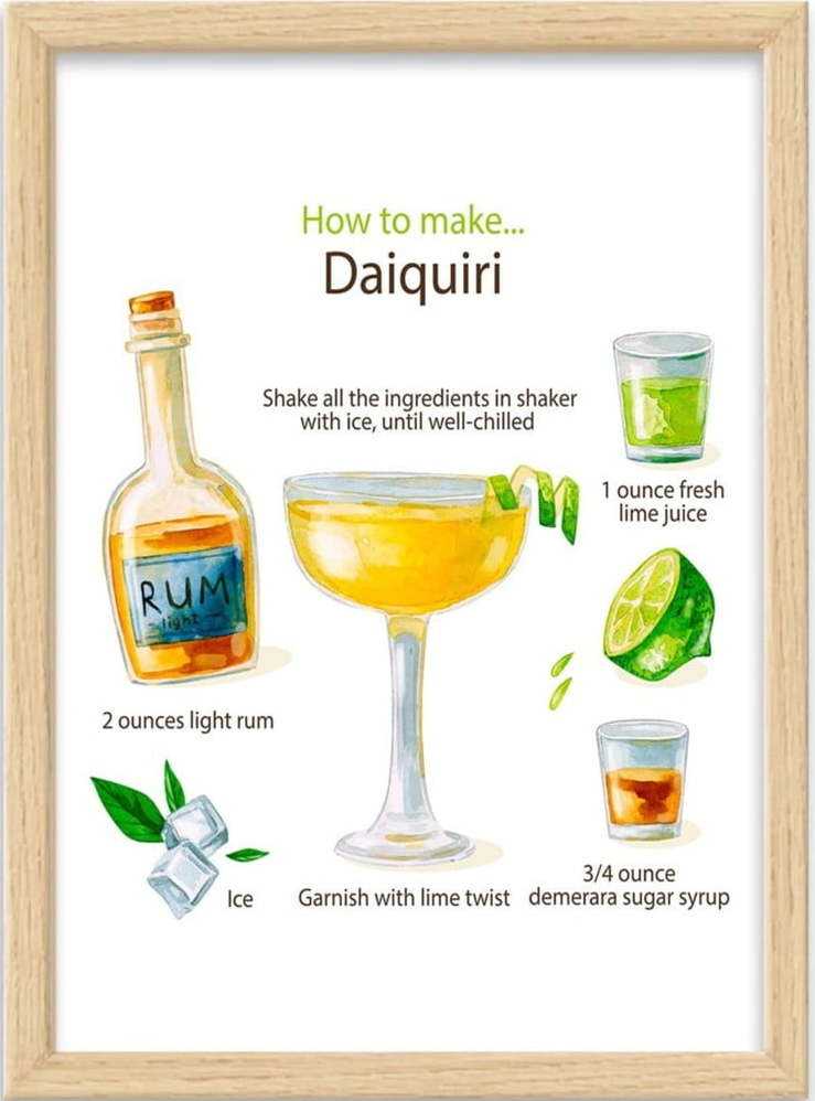 Plakát v rámu 40x55 cm Daiquiri – Wallity