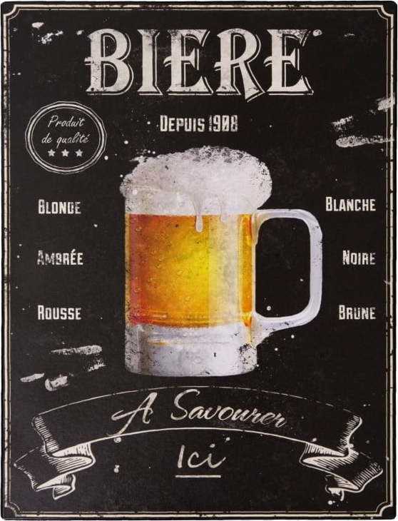 Kovová cedule 25x33 cm Bière – Antic Line