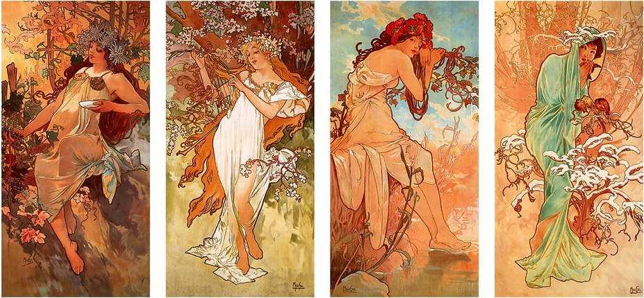 Reprodukce obrazu Alfons Mucha - Pory Roku