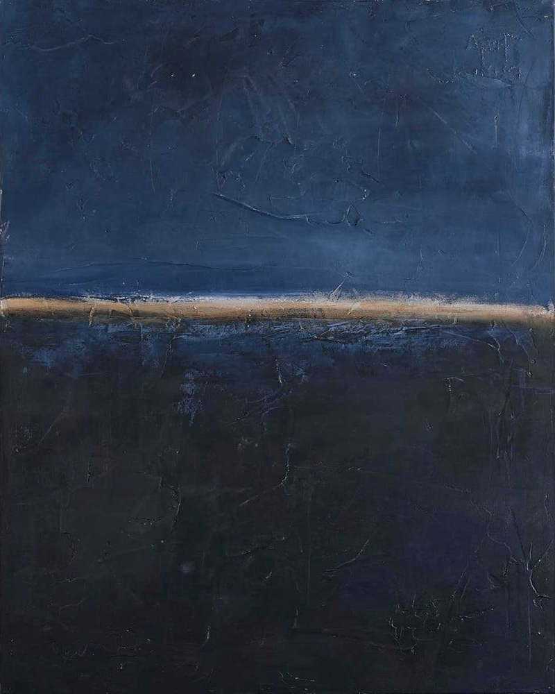 Ručně malovaný obraz 78x98 cm Edge Blue – Malerifabrikken