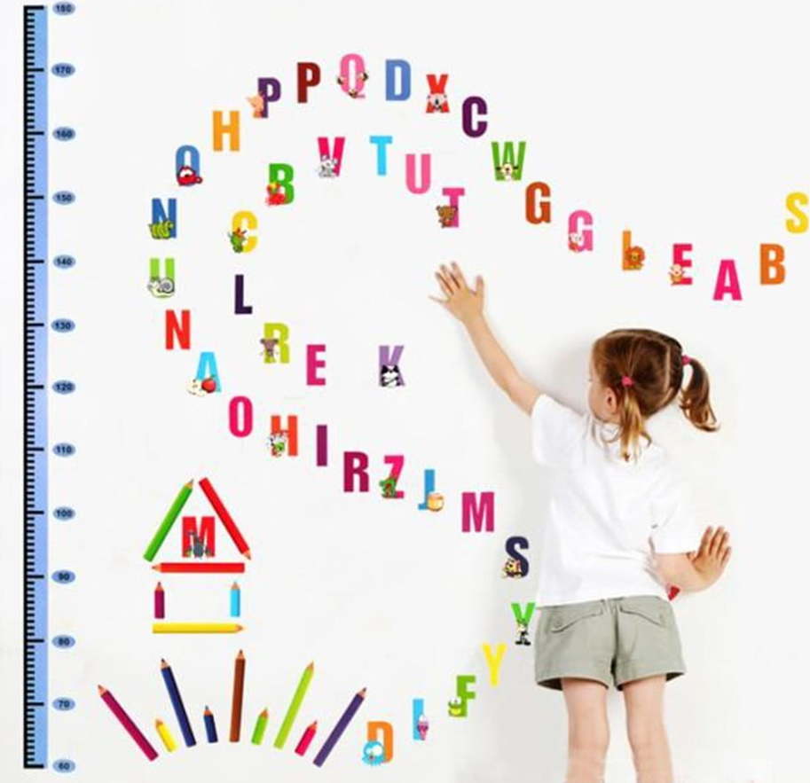 Dětská samolepka – metr na dveře nebo zeď 70x50 cm Alphabet – Ambiance