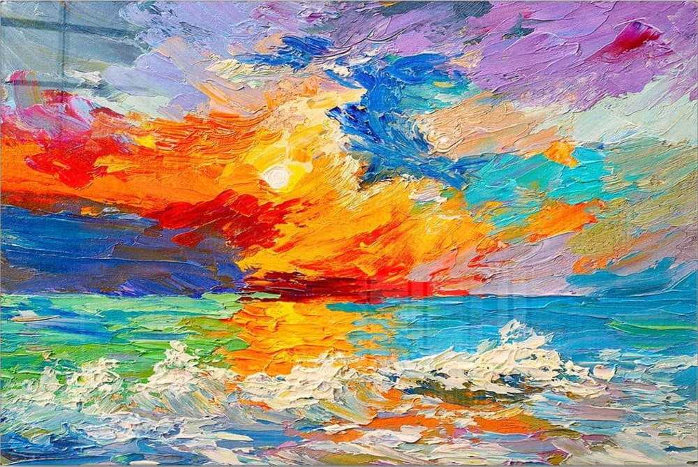 Skleněný obraz 100x70 cm Abstract Sunset – Wallity