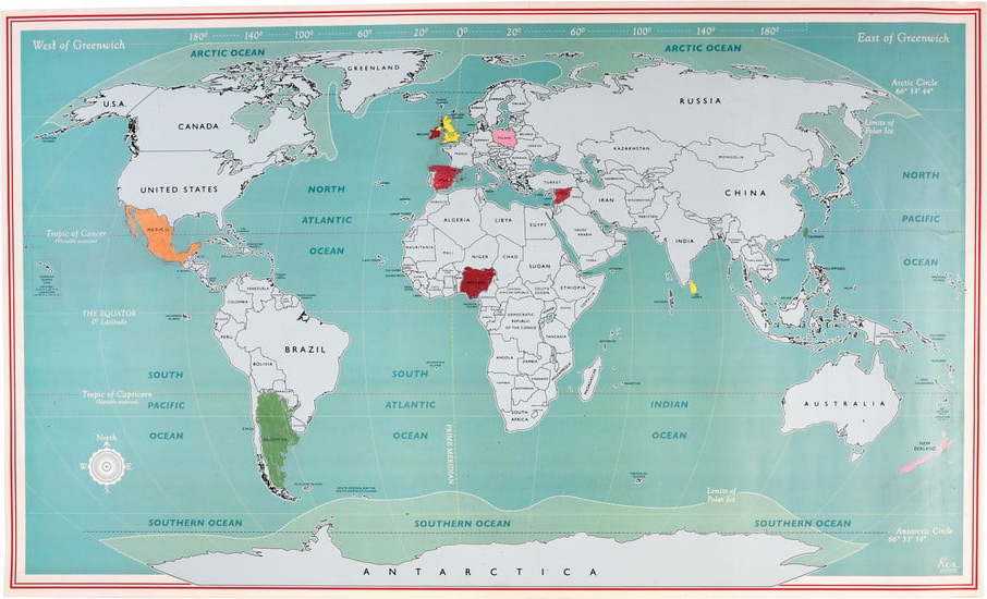 Stírací mapa 87x52 cm World Map – Rex London