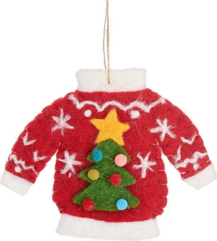 Textilní vánoční ozdoba Christmas Jumper – Sass & Belle