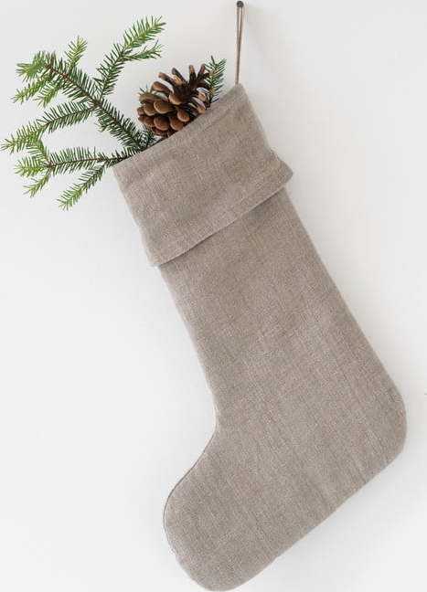 Vánoční lněná závěsná dekorace Linen Tales Christmas Stocking