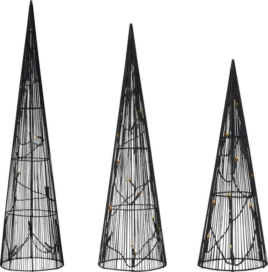 Černé světelné dekorace s vánočním motivem v sadě 3 ks Dunge – Markslöjd