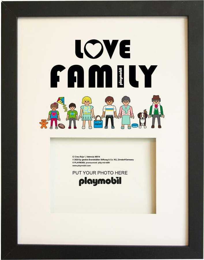 Černý rámeček na zeď 30x40 cm Love Family – Playmobil