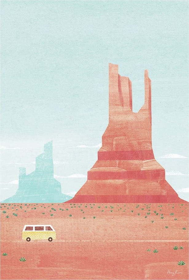 Plakát 30x40 cm Monument Valley - Travelposter