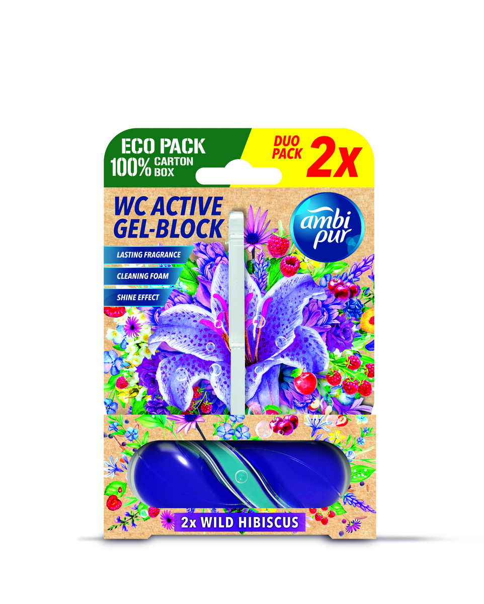 Ambipur WC Active gel-blok divoký ibišek 2x 45 g Ambipur