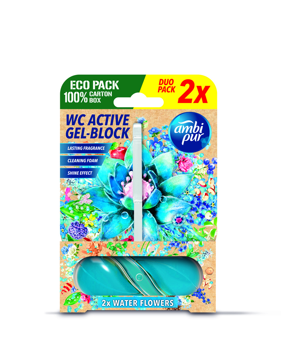 Ambipur WC Active gel-blok vodní květy 2x 45 g Ambipur