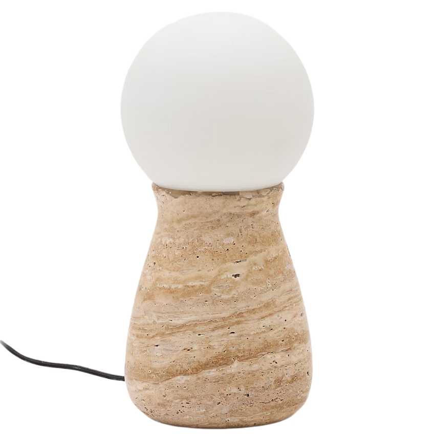 Béžová kamenná stolní lampa Kave Home Okeni