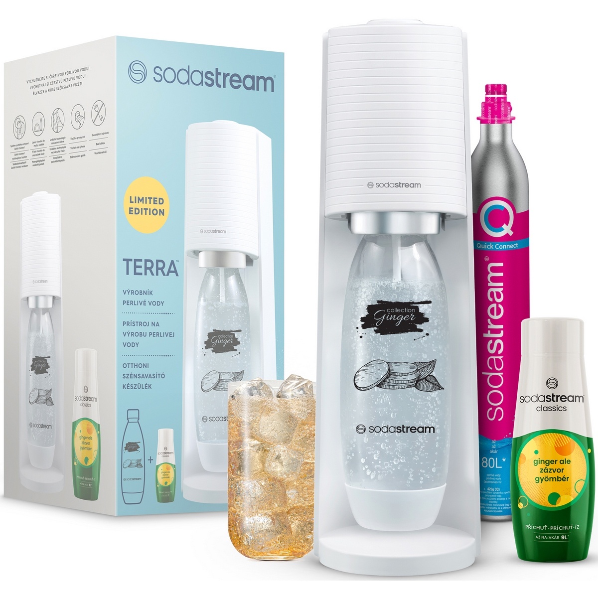 Sodastream Tera White Ginger Ale Mpack výrobník perlivé vody Sodastream