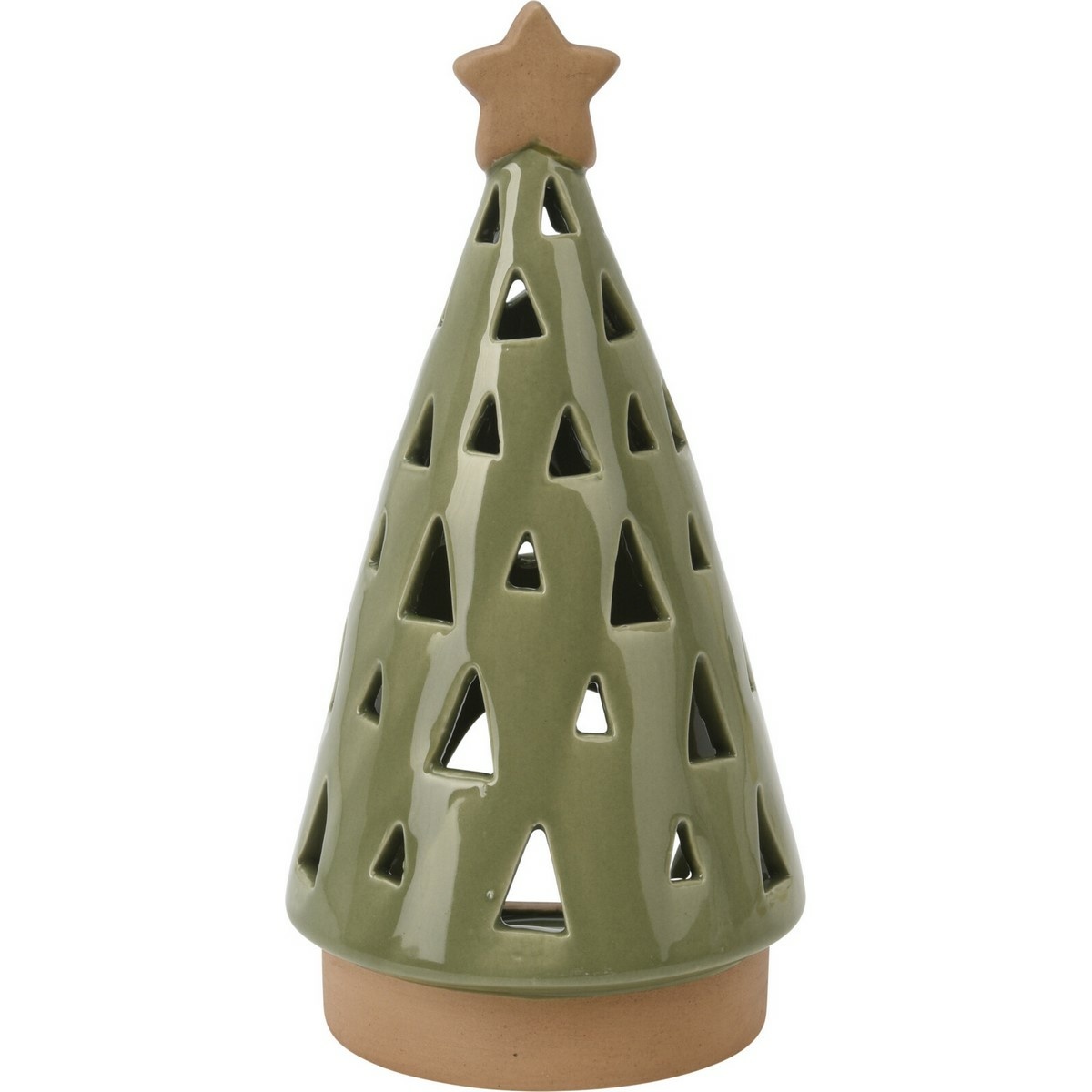 Porcelánový svícen na čajovou svíčku Christmas tree zelená