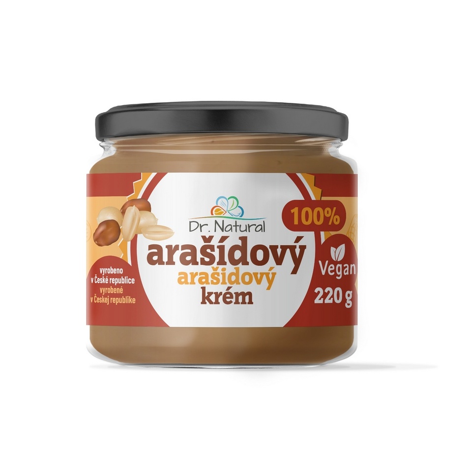 Dr.Natural Arašídový krém jemný 220g 100% Dr.Natural