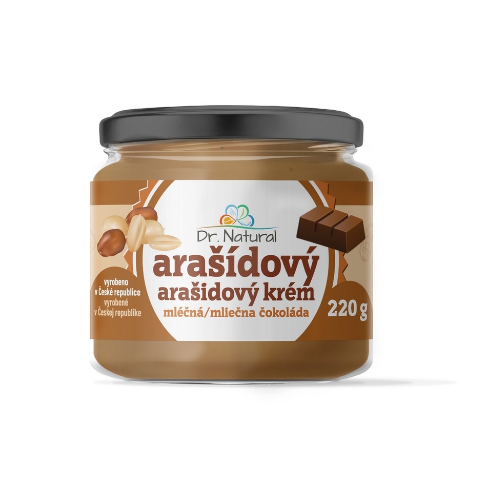 Dr.Natural Arašídový krém s mléčnou čokoládou 220g Dr.Natural