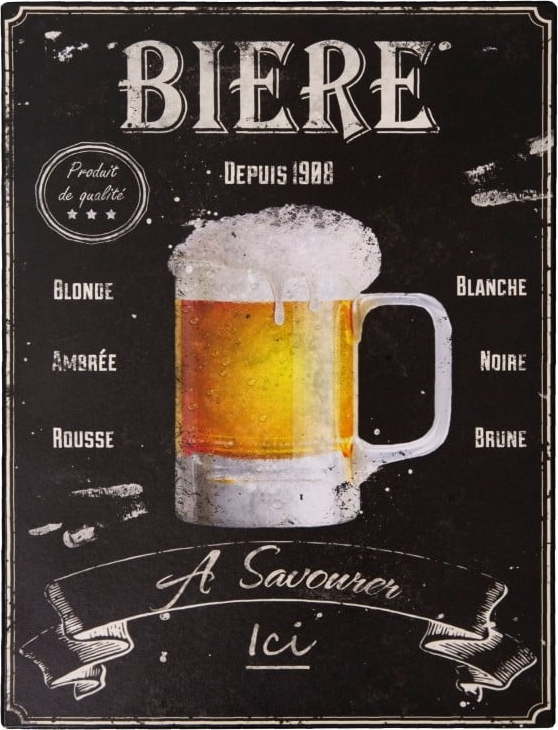 Kovová cedule 25x33 cm Bière – Antic Line